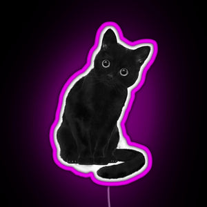 Spooky Cute Cat RGB neon sign  pink