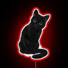 Load image into Gallery viewer, Spooky Cute Cat RGB neon sign red