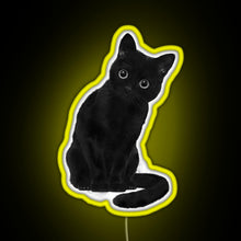 Load image into Gallery viewer, Spooky Cute Cat RGB neon sign yellow