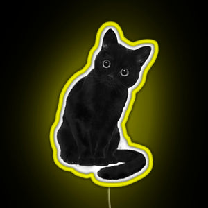 Spooky Cute Cat RGB neon sign yellow