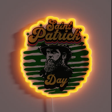 Shamrock-themed LED RGB neon sign for St. Patrick's Day decor.