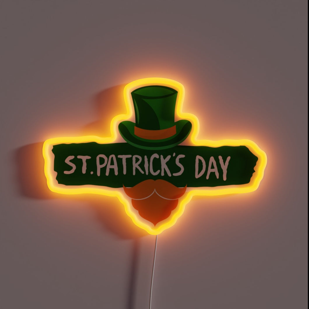 Irish Whiskey-Infused Neon Sign with Color-Changing RGB Beard Accent