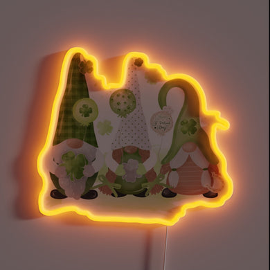 Irish Luck Gnomes Glow with Vibrant RGB Neon Sign Delight