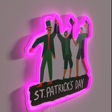 Load image into Gallery viewer, Lucky Charm Men&#39;s Fun Triple LED Neon Sign for St. Patrick&#39;s