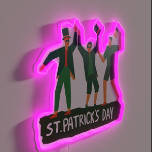 Lucky Charm Men's Fun Triple LED Neon Sign for St. Patrick's