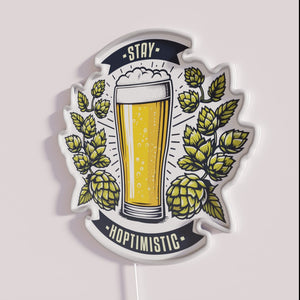 Add vibrant optimism with Stay Hoptimistic RGB color changing LED sign
