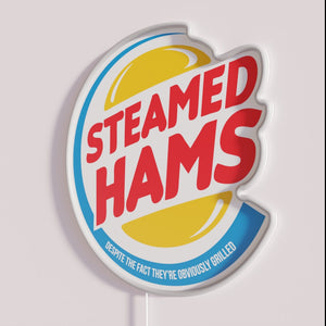 Add vibrant personality to your space with this colorful Steamed Hams RGB