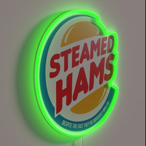 Steamed Ham's office comedy scene neon art wall decoration