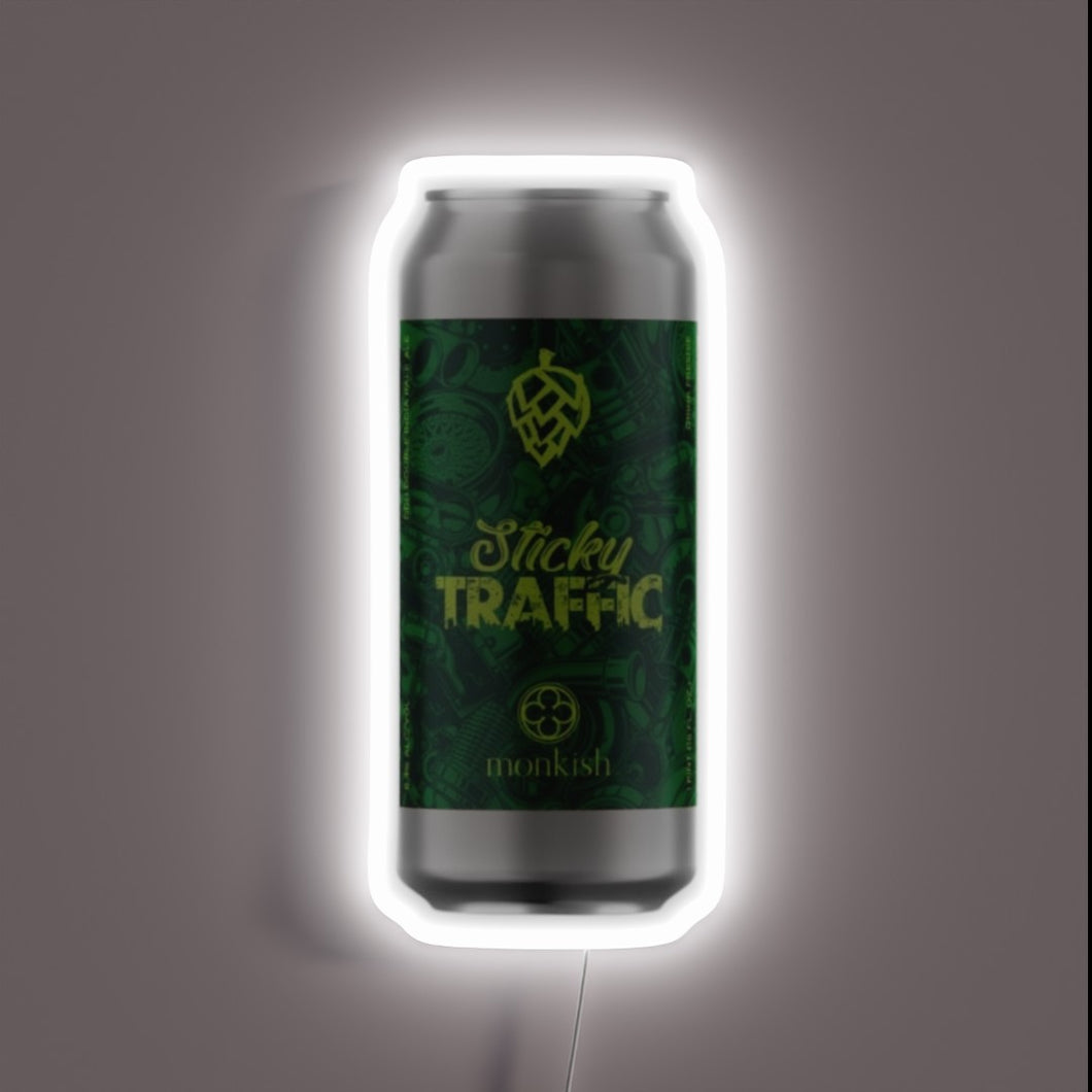 Glowing Double IPA Sign Illuminates Passionate Craft Beer Enthusiasts Nighttime