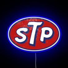 Load image into Gallery viewer, STP March Logo Vintage RGB neon sign blue