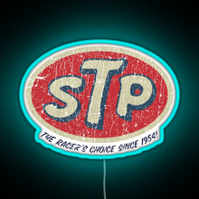 Load image into Gallery viewer, STP Racer s Choice 1954 RGB neon sign lightblue 
