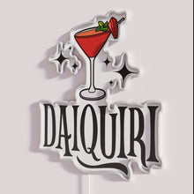 Load image into Gallery viewer, Neon bar decor with colorful strawberry daiquiri cocktail sign