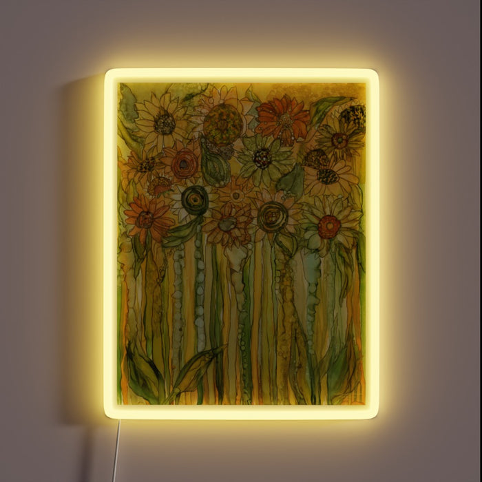 Brighten up your garden with vibrant Sunflower themed neon decor