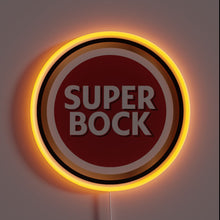 Load image into Gallery viewer, Glowing Super Bock Beer Brand Neon Sign in RGB Colors