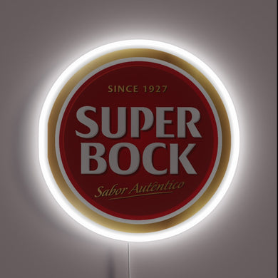 Vibrant Neon Sign Featuring Super Bock Logo Since 1927 Est.