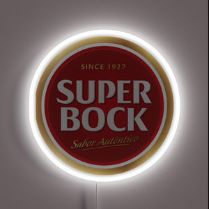 Vibrant Neon Sign Featuring Super Bock Logo Since 1927 Est.