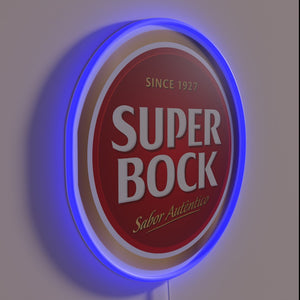 Vintage German Brewery Sign with Super Bock Since 1927 RGB Neon