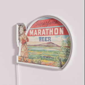 Vintage retro Wisconsin beer breweriana marathon nostalgic neon bar decor sign
