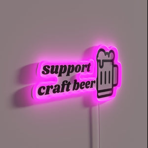 Handcrafted Sign for Beer Enthusiasts Featuring Vibrant Neon Colors