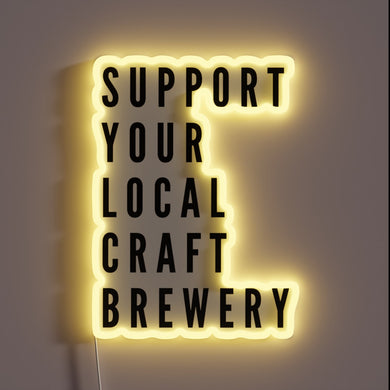 Vibrant Neon Sign Supports Independent Craft Breweries Community Spirit