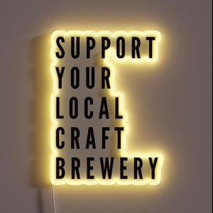 Vibrant Neon Sign Supports Independent Craft Breweries Community Spirit