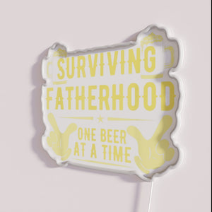 RGB Neon Father's Day Sign Gift Humorous Dad Beer Survival Quote