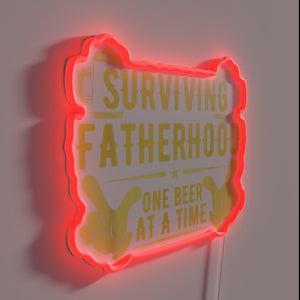 Funny Beer-Themed Neon Sign for Fathers Day Survival Humor