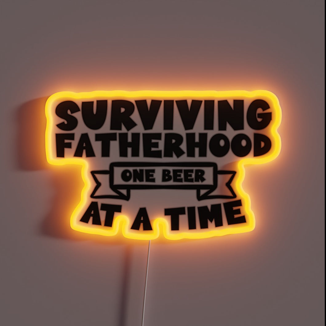 Beers with buddies through dad life's ups and downs neon
