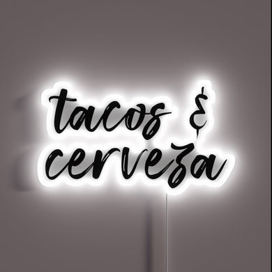 Vibrant Neon Sign for Taco Lovers and Beer Enthusiasts Everywhere