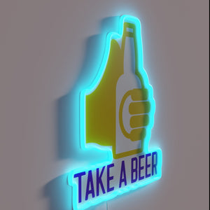 Neon Beer Sign for Home Bar Decor and Party Fun