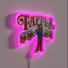 Load image into Gallery viewer, Electric Tapper logo in vibrant, colorful, and customizable RGB neon lights.