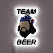 Load image into Gallery viewer, Color-changing Neon Sign Reading &#39;TEAM BEER&#39; with Bright RGB Lights