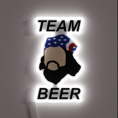 Color-changing Neon Sign Reading 'TEAM BEER' with Bright RGB Lights