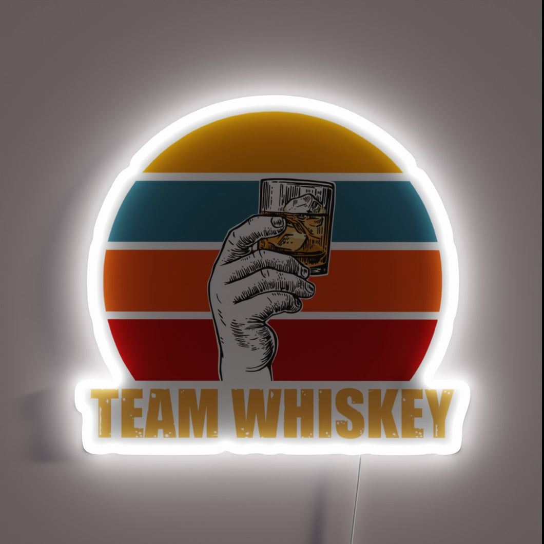 Brighten your bar with vibrant Team Whiskey RGB neon lighting.