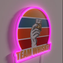 Load image into Gallery viewer, Team Whiskey Bar Neon Sign with Bright RGB LED Lighting