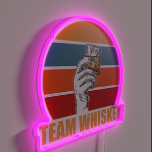 Team Whiskey Bar Neon Sign with Bright RGB LED Lighting