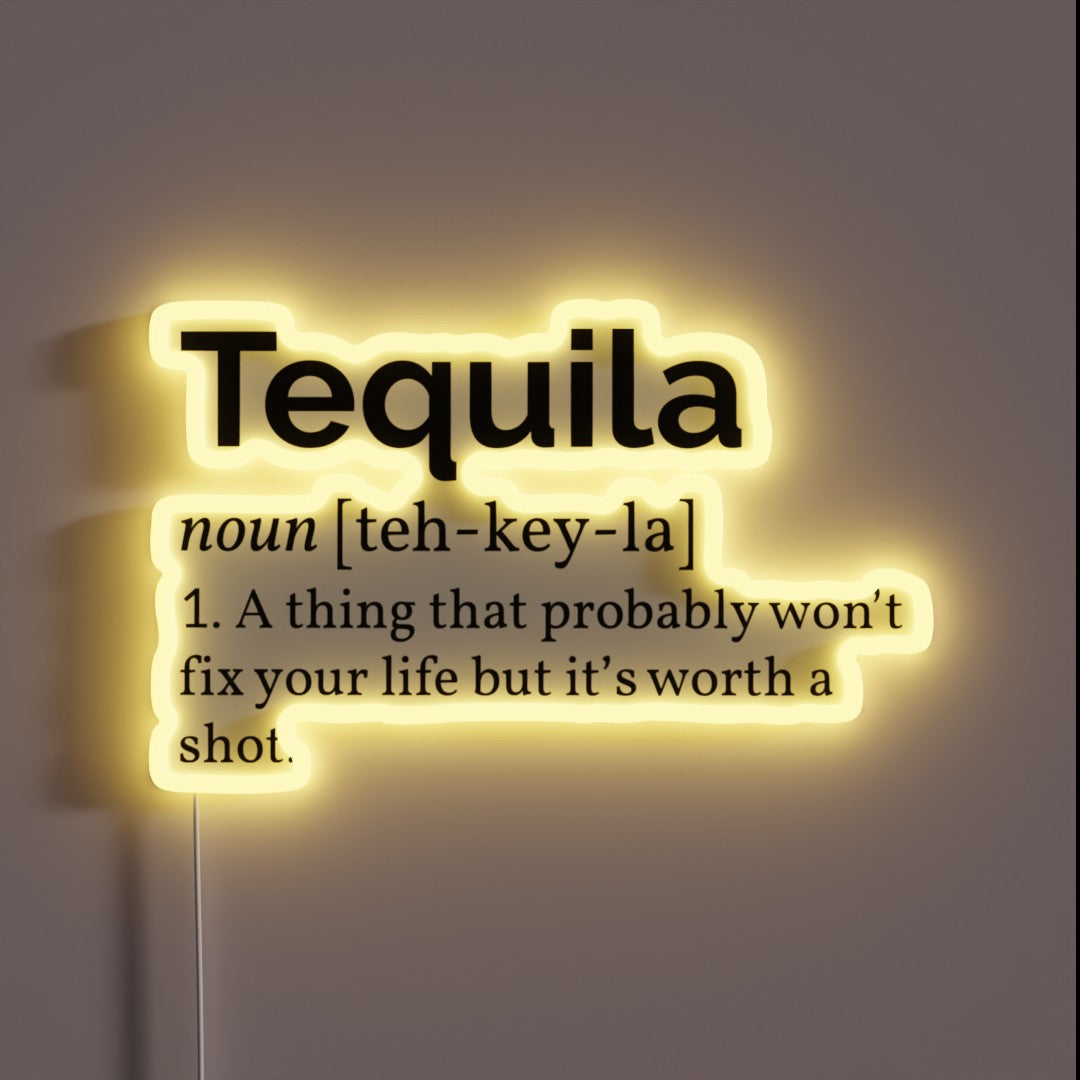 Tequila テキーラ LED ネオンサイン、カスタム USB 電源 2 色 3D 彫刻