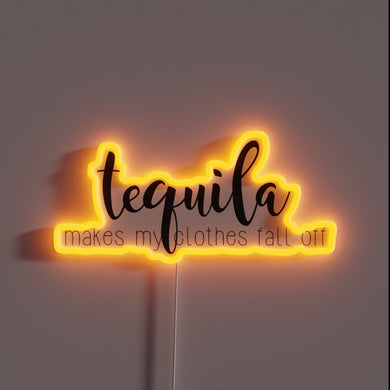 Vibrant Tequila-themed Neon Sign for Party Decorations and Humor Enthusiasts.