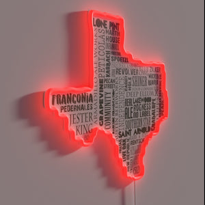 Texas Beer Enthusiasts Unite with Dark Brown Neon Sign Glow