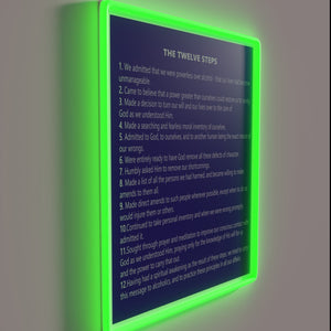 Recovery Journey Guidance: The 12 Steps Colorful Neon Sign Illumination