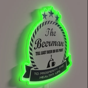 Vibrant Beer-Themed LED Sign with Customizable RGB Color Options Available.