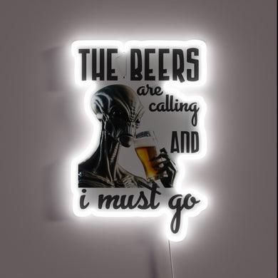 Glowing Beer Neon Sign in Vibrant RGB Color Scheme