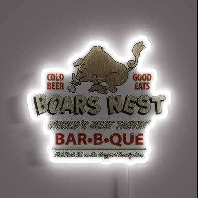Vibrant LED lit boar silhouette with customizable RGB color options