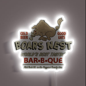 Vibrant LED lit boar silhouette with customizable RGB color options