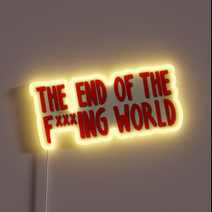 Apocalyptic neon glow of doomsday impending, vibrant RGB warning light