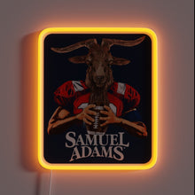 Load image into Gallery viewer, Neon Sign featuring the Sam Adams Goat in RGB Color