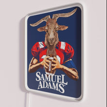 Load image into Gallery viewer, Vibrant Boston-inspired neon sign with The Goat Sam Adams logo