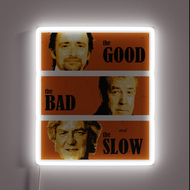 RGB Neon Sign Featuring Iconic Trio in Retro Style Lighting