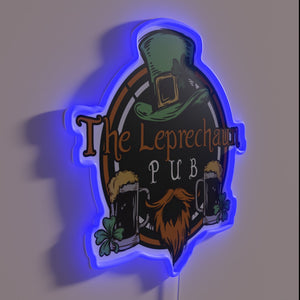 Vibrant Irish themed shield design RGB neon pub decor accent.
