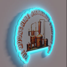 Load image into Gallery viewer, Vibrant Neon Sign Featuring Iconic Moonshine Distillery Company Logo Illumination.